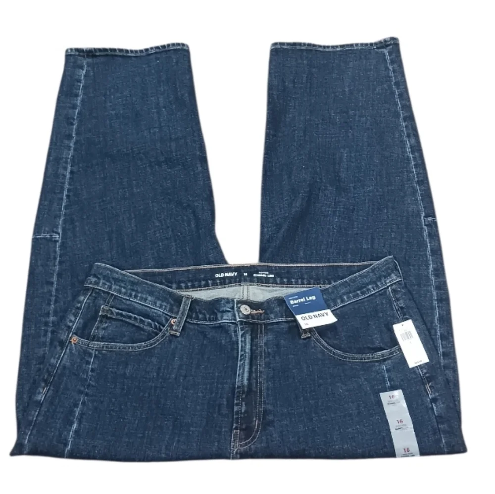 Barrel Ankle Jeans High Rise Old Navy - Picture 4 of 10